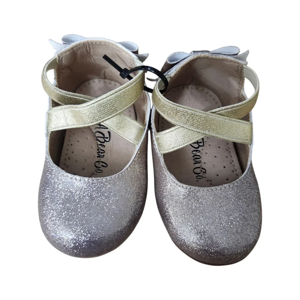 Bear Co Toddler Size 3 Color Change‎ Gold Silver Smooth Glitter Ballet Flat